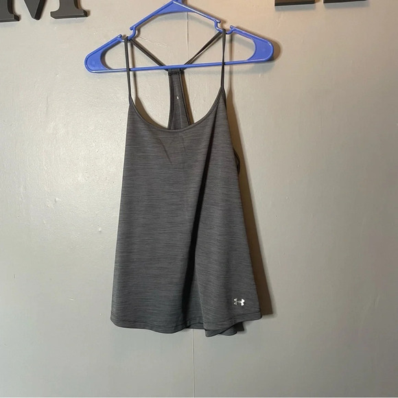 Under Armour Tops - Under armour racerback tank top heather gray size medium